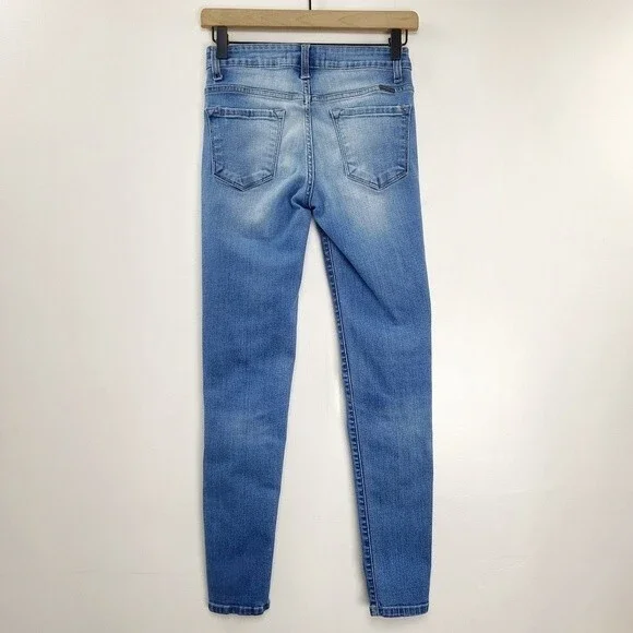 Kancan Women's Estilo Distressed Skinny Denim Blue Jeans Size 25 - Picture 3 of 7